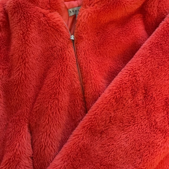 Fur orange bomber style jacket - Picture 2 of 3